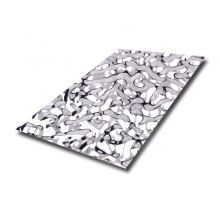 304 0.8mm Big Wave Pattern Mirror Water Ripple Stainless Steel Sheet For Celiing Decoration