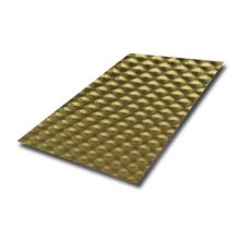 304 6WL textured finished stainless steel plate in PVD golden color coating