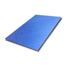 High-End Stainless Steel Decorative Materials 304 SS Brush Cross Hairline Finsh Sheet In PVD Sapphire Blue Color Coating