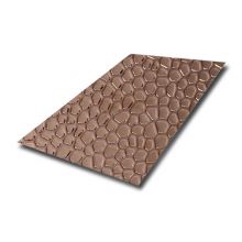304 316 430 Honeycomb Texture Mirror PVD Rose Gold Coated Stainless Steel Stamped Sheet For Wall And Pillar Decoration