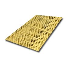 Modern Popular Small Cube Pattern 304 316 Grade Mirror Etched Stainless Steel Decorative Sheet In PVD Titanium Gold Color Coating