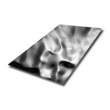 La onda grande de la ondulación del agua del color del negro del espejo 304L del SUS 316 texturizó la hoja 316x4 de estampado de acero inoxidable