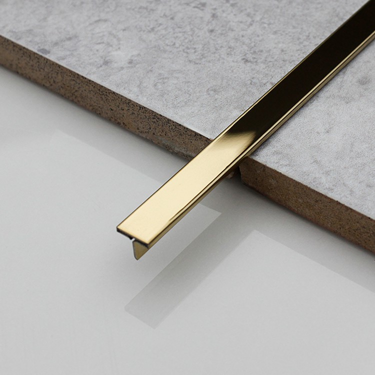 Decoration Material Metal Strip Profile Gold Stainless Steel Mirror Tile  Trim for Wall Decorating