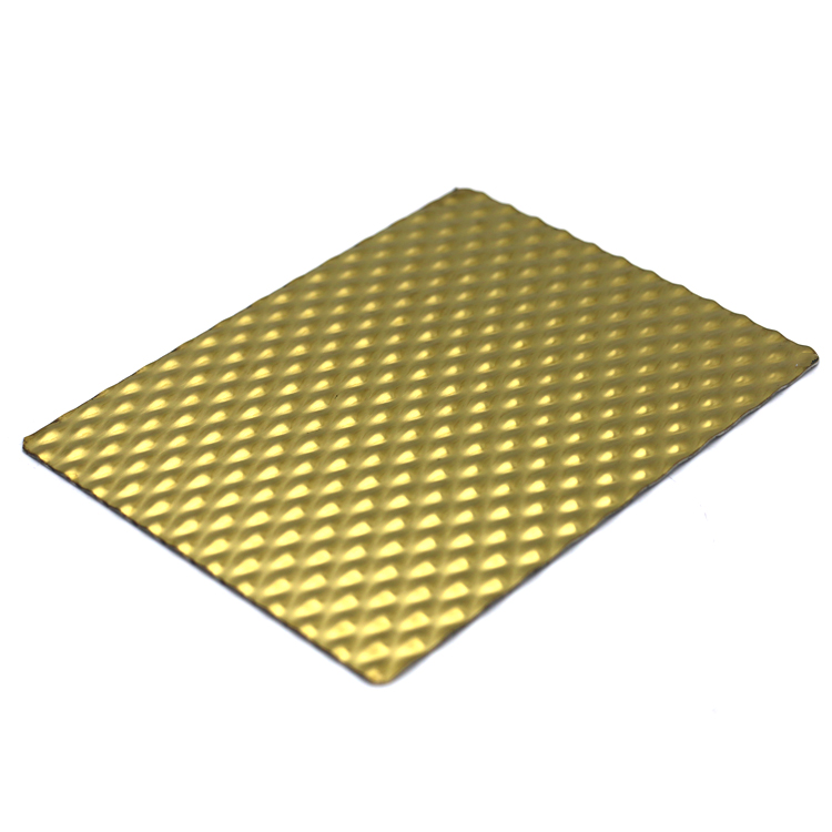 304 6WL textured finished stainless steel plate in PVD golden color coating