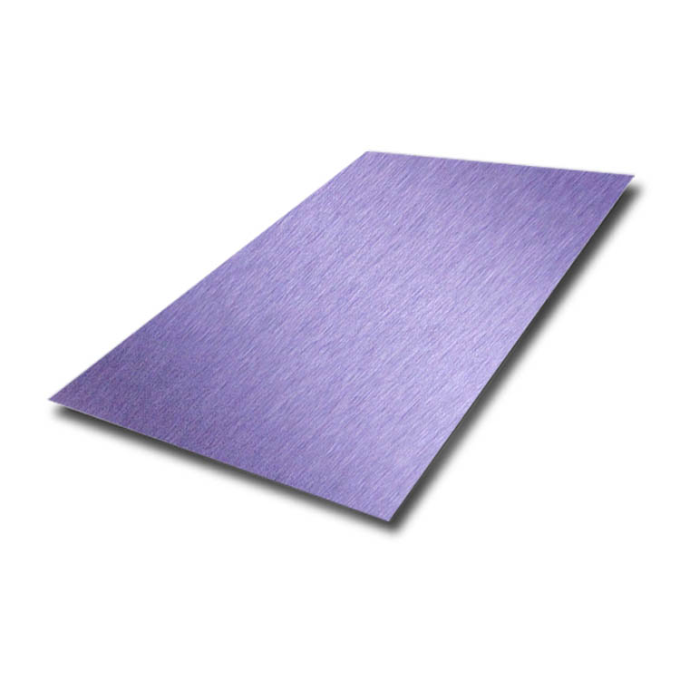 Custom Color SS304 Mill Test Hl No.4 Stainless Steel Sheets in PVD Violet Color Coated