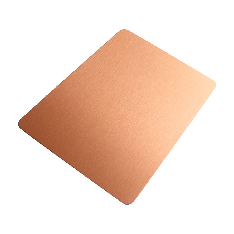Grade 201 304 304L 316 316L 430 1.2mm PVD Brown Color Plated SS Sheet With Brush No.4/Satin Surface Finish
