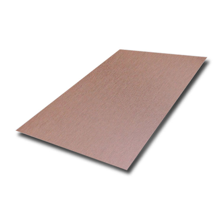 AISI 304 4x8ft Brushed No.4/#4 Finish PVD Stainless Steel Sheet Rose Red Color Supplier In China