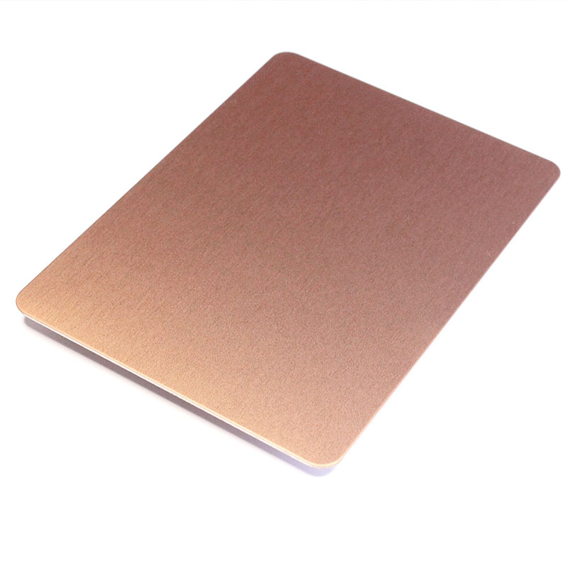 AISI 304 4x8ft Brushed No.4/#4 Finish PVD Stainless Steel Sheet Rose Red Color Supplier In China