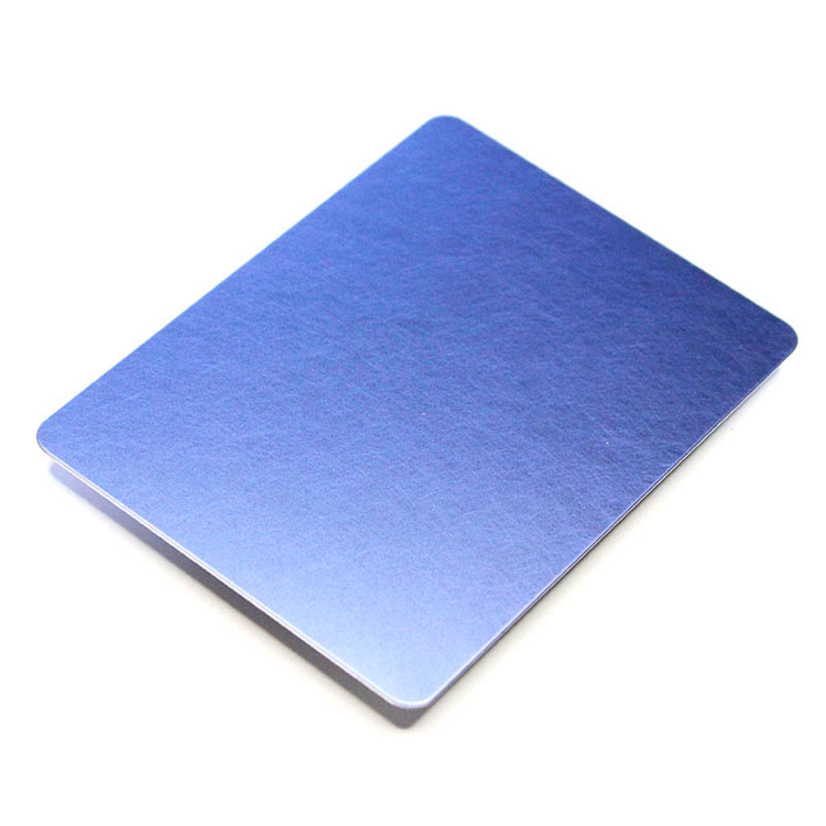 304 316 Anti Finger Print Process PVD Sapphire Blue Color Coated stainless Steel Sheet Metal Vibration Surface Finishing