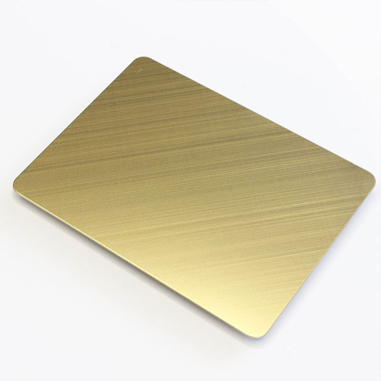 AISI ASTM SUS 201 304 316 430 Cross Hairline Finish Titanium Golden Colored SS Sheet Supplier In India