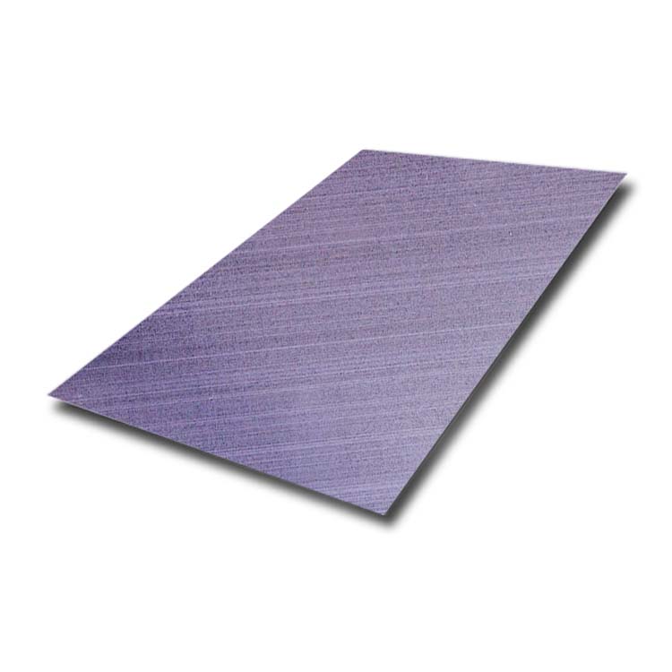 ASTM 304 Brush Cross Hairline Finish PVD Violet 4x8 Stainless Steel Sheet Egypt Price