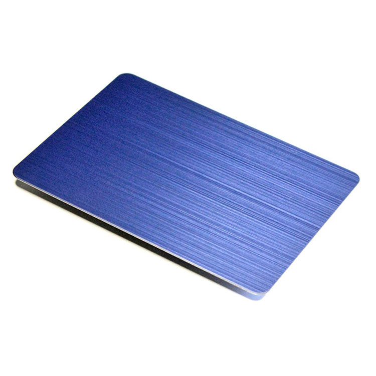 AISI 201 304 0.8/1/1.2mm Thick 1219/1240/1250mm Width PVD Sapphire Blue Hairline SS Decorative Sheet In Stock