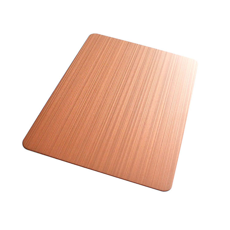 0.5x1219x2438 Size PVD Chocolate Color Coated SS 304 Sheet Hairline Finish