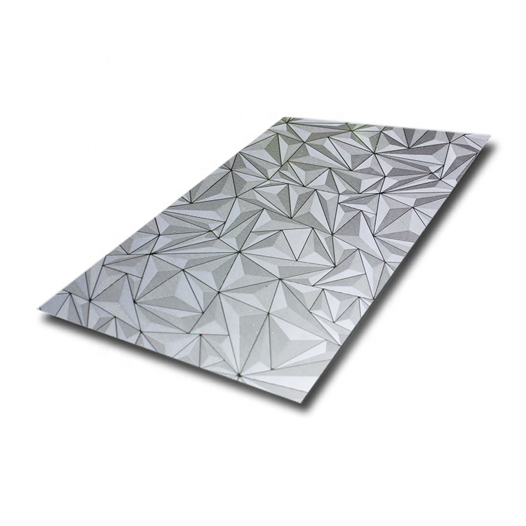 Customized Width AISI 304 4Ftx8Ft 3D Rhombus Pattern Embossed Finish Stainless Steel Sheet