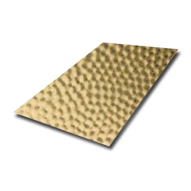 AISI 304 Ti-Gold Color Small Honeycomb Texturer BA Stamped Finsh SS Hoja utilizada para la decoración de paredes interiores