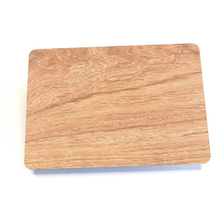 SUS 304 0.3MM Thickness Wood Grain PVC Film Laminated SS Sheet For Wall Cladding And Kitchen Cabinet Decoration