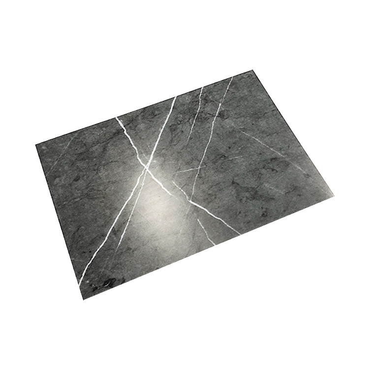 Modern Design 201 304 Matt Black Color Stainless Steel Kitchen Cabinet Lamination Panel In Marble Tile Textrue PVC Film Coating