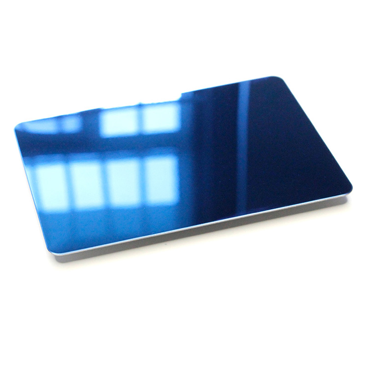 Grade 201 304 8K Mirror Polished Stainless Steel Sheet In PVD Sapphire Blue Color Coating