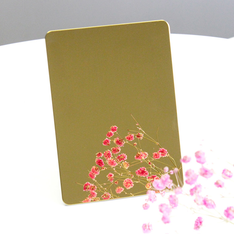 304 1.5MM Thick Supper Mirror Effect PVD Golden Color Stainless Steel Sheet And Plate Use For Hotel Interior Decoration