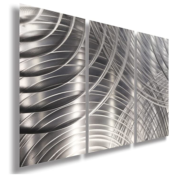Custom Size 304 Art Design Reflective Pattern Silver Color Stainless Steel Metal Sheet 3D Laser Polishing Finished For Indoor Outdoor Art Wall Hanging Decoration
