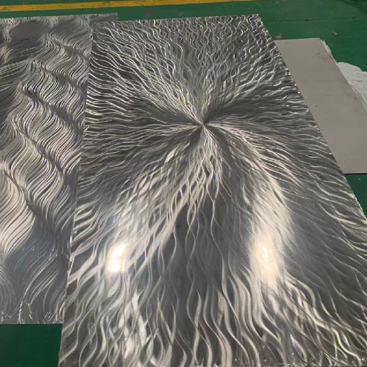 Modern Art Design 3D Laser Surface Finish 316 Threaded Wire Pattern SS Sheet Metal 4x8 For Hang Wall Decoration