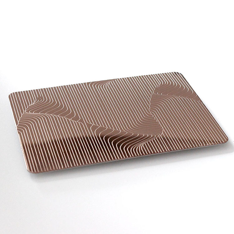 201 304 316 Grade Mirror PVD Rose Gold Colored Stainless Steel Etching Sheet With Seahorse Pattern Coated