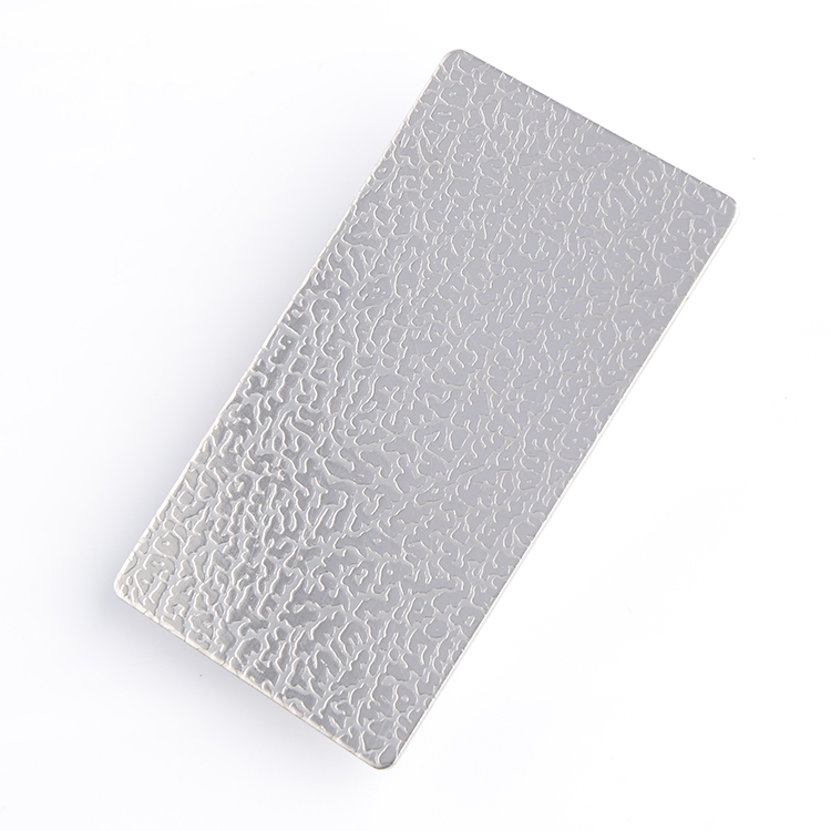 Cstomized Surface And Color 304 Leather Texture Stainless Steel Metal Sheet BA Embossed Finish For Kitchen Decoration