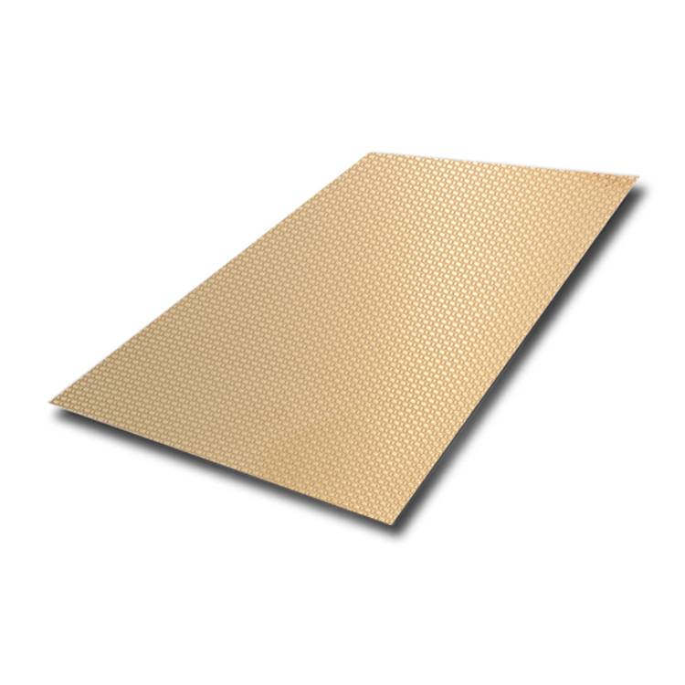 201 304 316 Grade PVD Rose Gold Color Embossed Linen Finish Stainless Steel 4x8 Sheet For Interior Design
