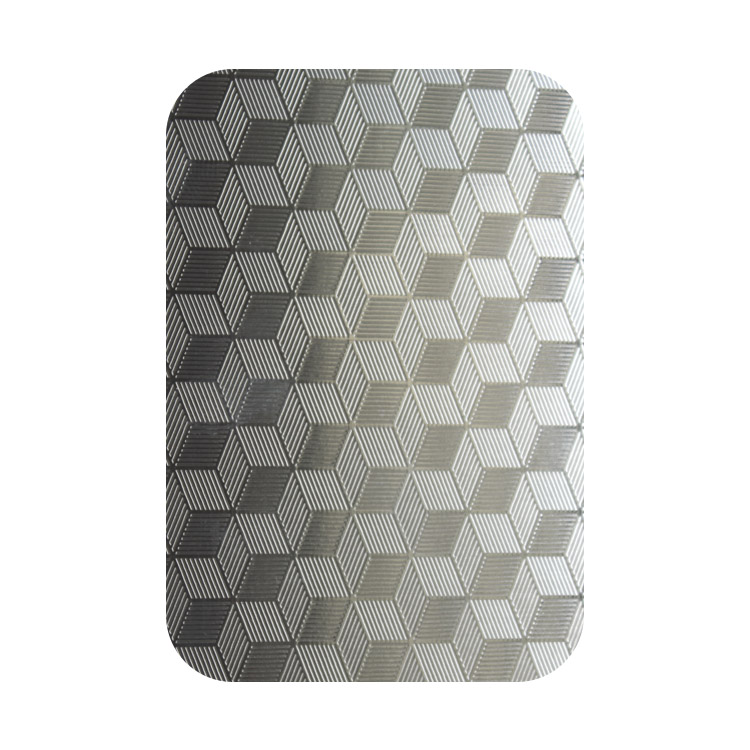 304 316 430 Grade 2B/BA/HL/No.4/Polished Surface Stainless steel Sheet Cube Pattern Embossed Finish
