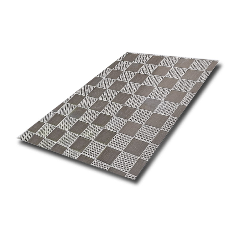 AISI/SUS/JIS/ASTM 304 316 430 Big Squares Pattern Stainless Steel Embossed Sheet Supplier In China