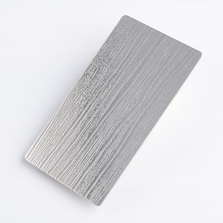 304 Stainless Steel BA Embossed Wood Texture Finish Metal Sheet 0.8mm Thickness
