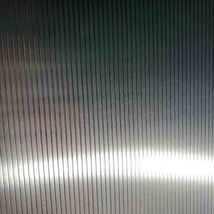 Grade 304 0.75MM Stripes Texture 2B BA No.4 Embossed Finish Stainless Steel Wall Cladding Sheet