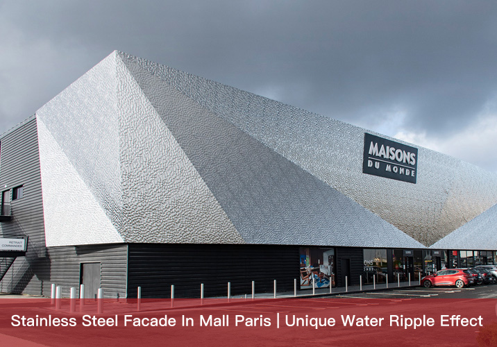 Stainless Steel Facade In Mall Paris | Unique Water Ripple Effect