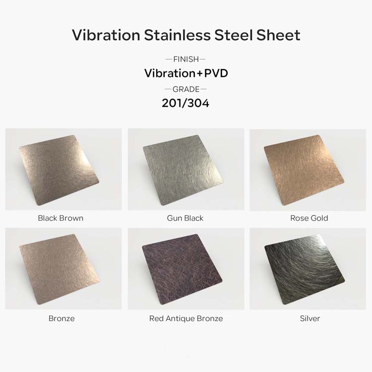 201 304 316 PVD emerald green colored stainless steel sheet with brush vibration surface finishing