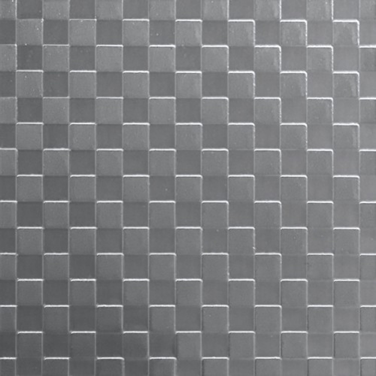 304 4Ft x 8Ft BA Embossed Finish Squares Texture Stainless Steel Plate In 1MM Thick
